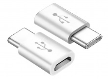 USB-C to Micro-USB Adapter - Male to Female (White)