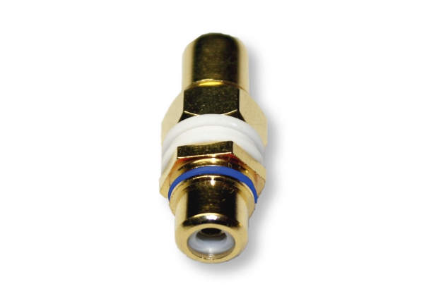Single RCA Wall Plate Coupler, Blue Indicator (Gold Plated) (Photo )