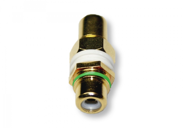 Single RCA Wall Plate Coupler, Green Indicator (Gold Plated) (Photo )