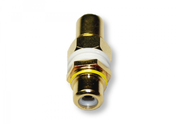 Single RCA Wall Plate Coupler, Yellow Indicator (Gold Plated) (Photo )