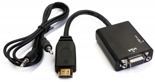 Passive HDMI to VGA + 3.5mm Stereo Audio Adapter (Photo )