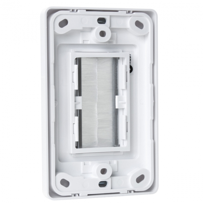 Flush Wall Plate with Brushed Entry for Cables (Photo )