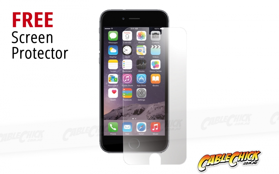 iPhone 6 Plus Soft TPU Gel Case (Black) + FREE iPhone 6 Plus Screen Protector (Photo )