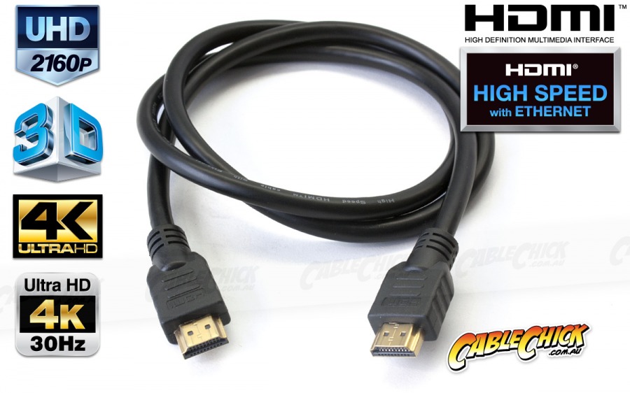 1m HDMI Cable (HDMI v2.0 High Speed with Ethernet) (Photo )