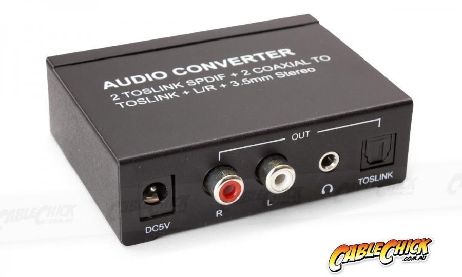 4-Port Digital Audio Converter & Switch: 4x SPDIF to Digital + Analogue Output (Photo )