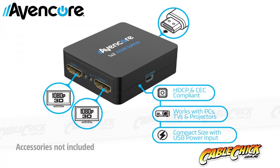 2Way HDMI Splitter 1x2 HDMI Splitter