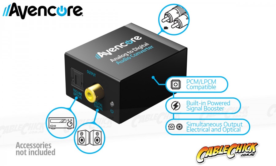 Avencore Analog to Digital Audio Converter (Stereo Audio to TOSLINK & Digital Coaxial) (Photo )