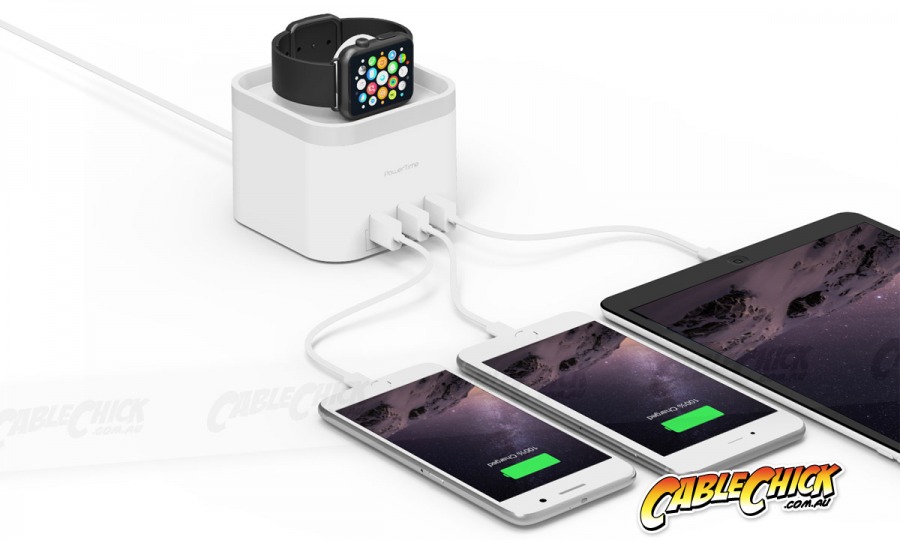PowerTime Apple Watch Charging Cradle & 3Port USB Charger