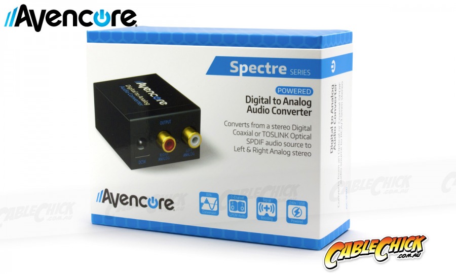 Avencore Digital to Analog Audio Converter (TOSLINK & Digital Coaxial to Stereo Audio) (Photo )