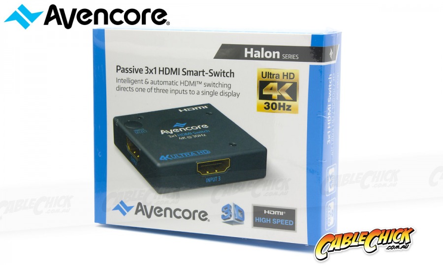 Avencore Halon Series 3-Port Compact Passive HDMI v1.4 Switcher (UHD 4K @ 30Hz) (Photo )