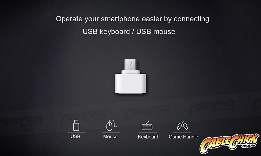 Micro-USB OTG Adapter | USB Micro-B On-The-Go (White) (Photo )