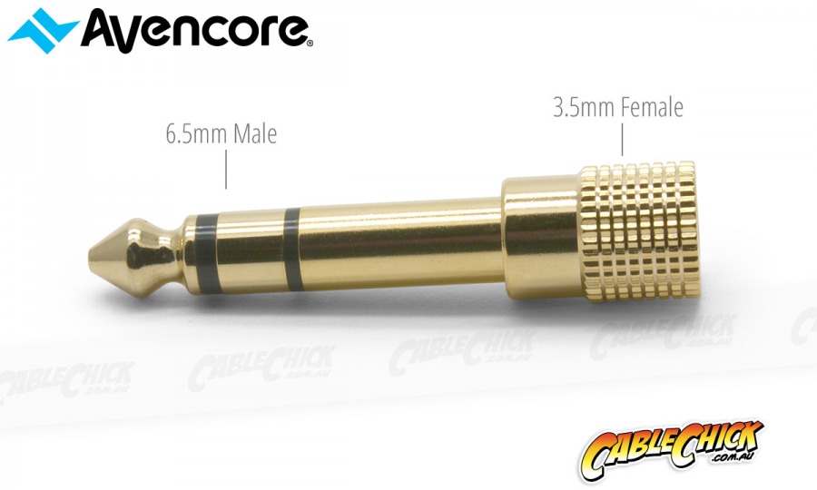 Avencore 3.5mm (Female) to 6.5mm (Male) Stereo Audio Adaptor (Photo )