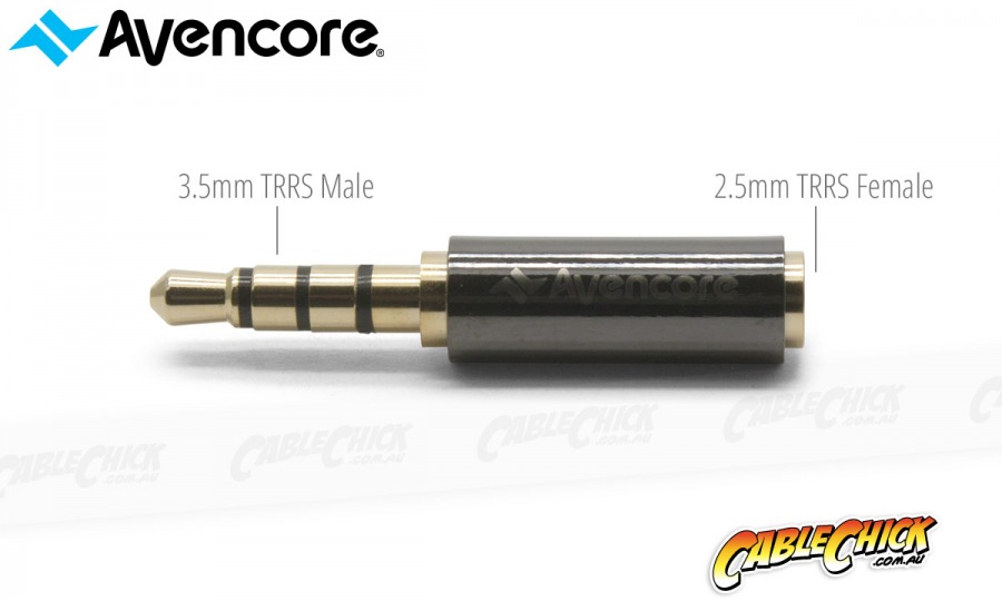 Avencore 4-Pole TRRS 2.5mm (Female) to 3.5mm (Male) Adaptor (Photo )