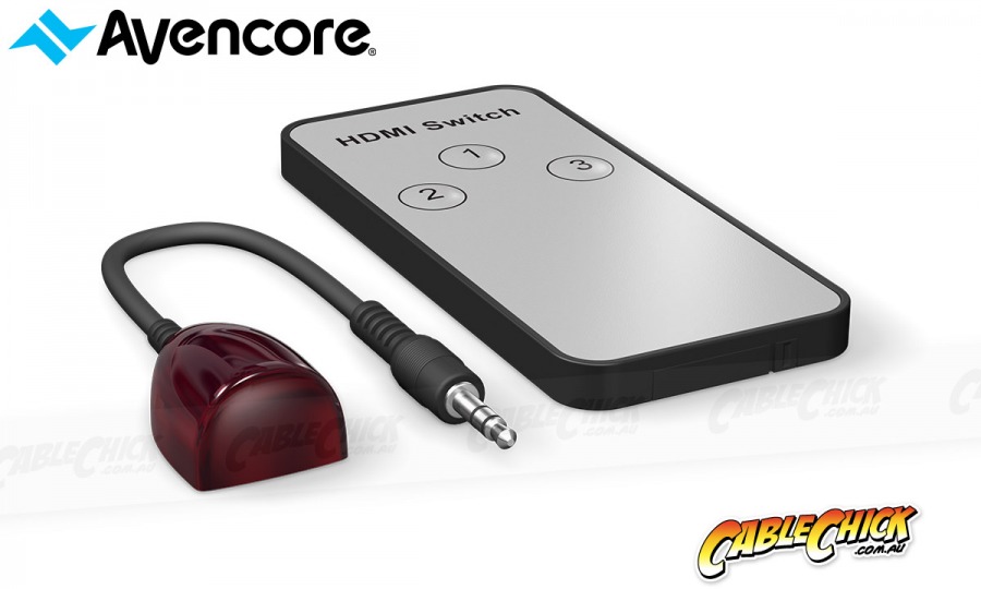 Avencore Halon Series 3-Port HDMI Switch with Remote & IR Receiver (1080p 3D + UHD/30Hz) (Photo )