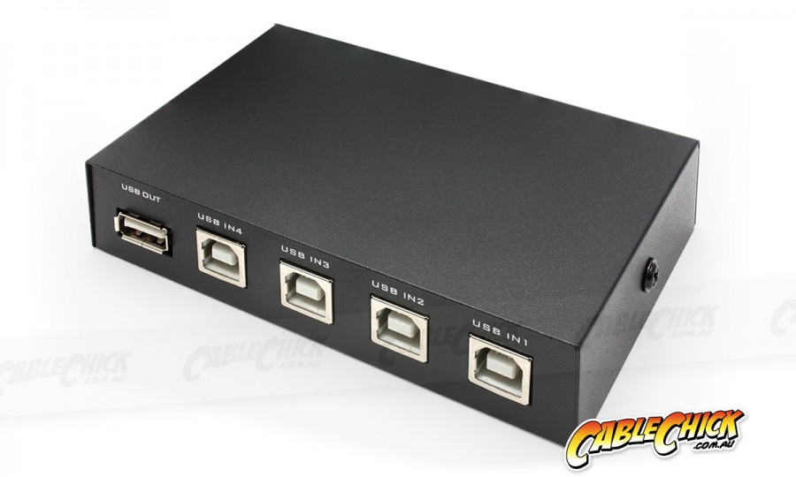 4-Port USB 2.0 Sharing Switch (1x Device to 4x PCs) (Photo )