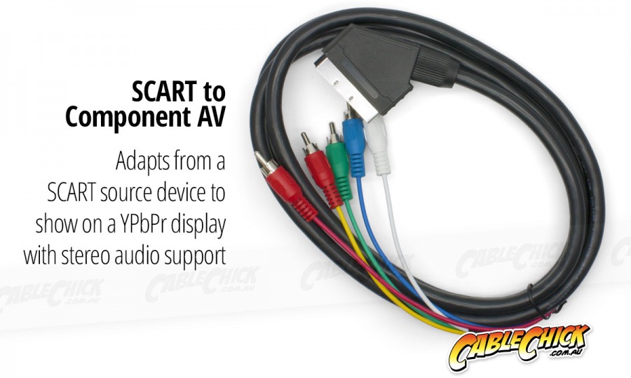 1.5m SCART to Component Video + Audio Cable (SCART to 5RCA) (Photo )