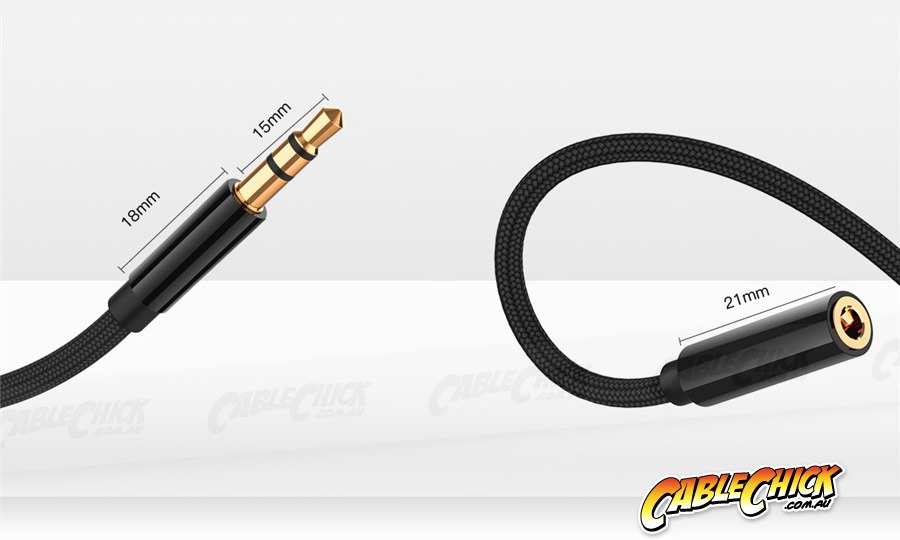 1m Slim-fit Stereo Audio 3.5mm AUX Extension Cable (Male to Female) (Photo )