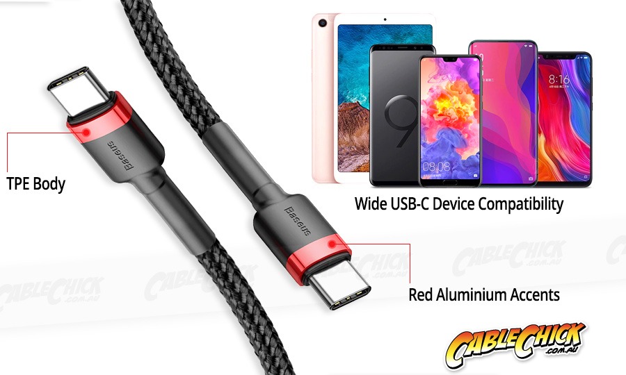 Premium 1m USB-C 60W Cable (Black) (Photo )
