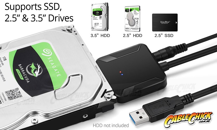 USB 3.0 to SATA HDD Adapter Cable Kit (Supports SSD, 2.5" & 3.5" SATA Drives) (Photo )