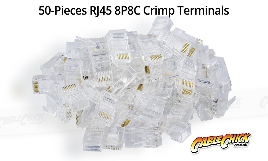 RJ45 8P8C Plug Crimp Terminals (50-Pack) (Photo )