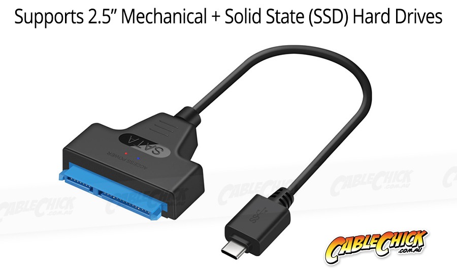 USB 3.1 (10Gbps) Adapter Cable for 2.5”/3.5” SATA Drives - USB-C