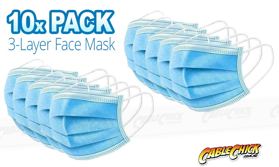 Disposable 3-Layer Face Masks (10 Pack) (Photo )