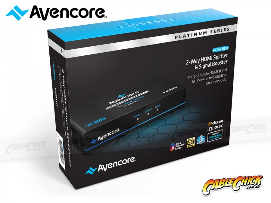 Avencore Platinum 2-Way Ultra HD 4K/60Hz HDMI Splitter (1x2 HDMI 2.0 Splitter) (Photo )