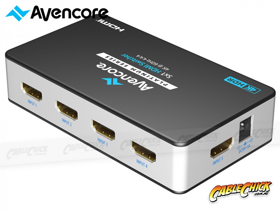 Avencore Platinum 5-Port Ultra HD 4K/60Hz HDMI Switch (5x1 HDMI 2.0 Switch) (Photo )