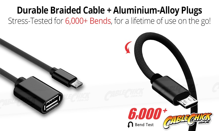 Premium Aluminium 10cm Micro-USB OTG Cable (USB 2.0 On-The-Go Cable) (Photo )