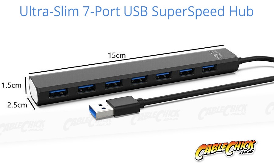 Premium 7-Port Super-Speed USB 3.0 Hub (Photo )
