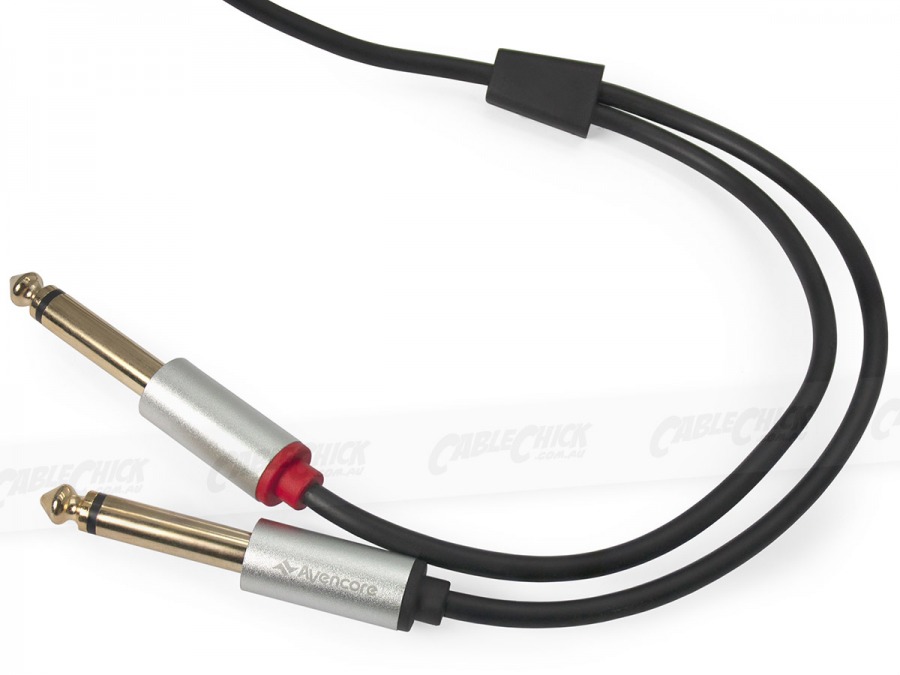 1m Avencore Crystal Series 3.5mm Stereo to 6.5mm Dual Mono Audio Cable (Photo )