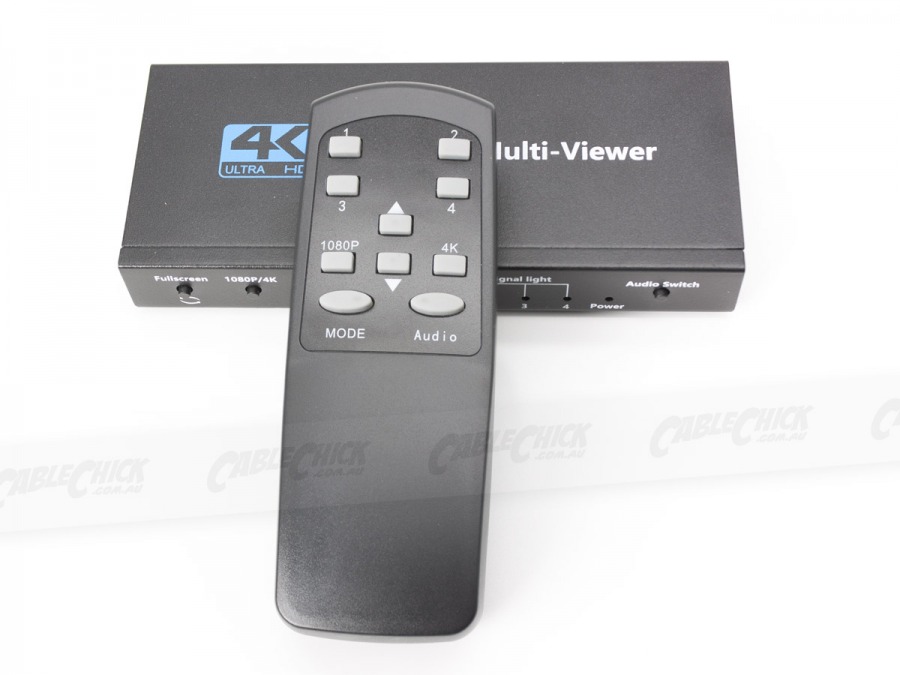 4-Port HDMI Quad Multi-Viewer with Seamless Switching (4x1 HDMI Switch, 1080p In, 4K/30Hz Out) (Photo )