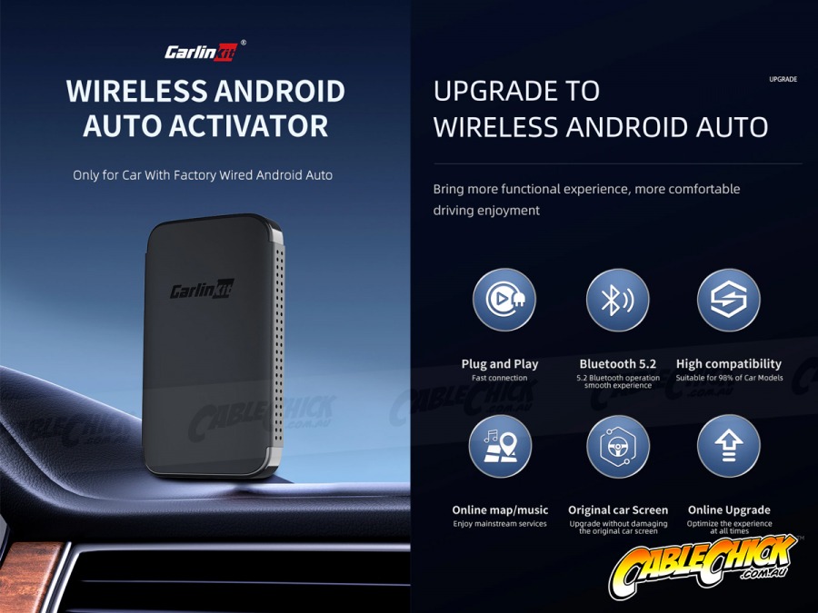 Wireless Android Auto Adapter,Wireless Android Auto Car Adapter,Wireless  Android Auto Dongle Connects Automatically to Android Auto,Plug and Play.