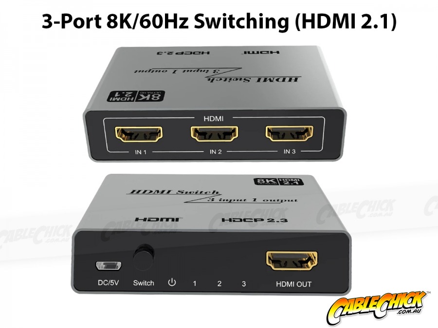 High-End 3-Port 8K/60Hz HDMI Switch (3x1 HDMI 2.1 Switch) (Photo )