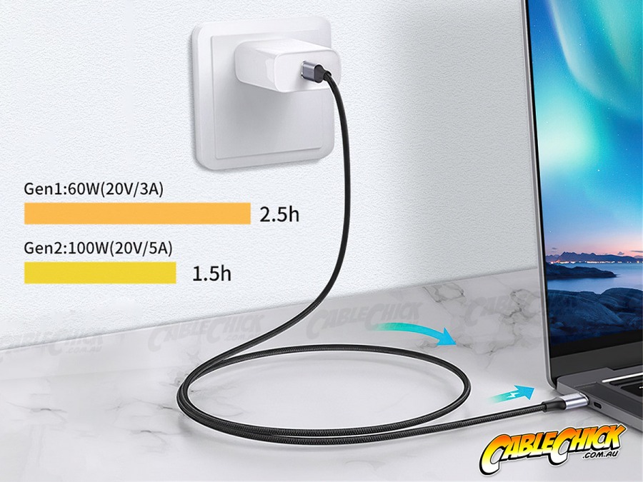 1m Premium Aluminium USB-C Fast-Charging Cable (USB 3.1 Gen2 - 10Gbps, 100W/5A, 4K/60Hz) (Photo )