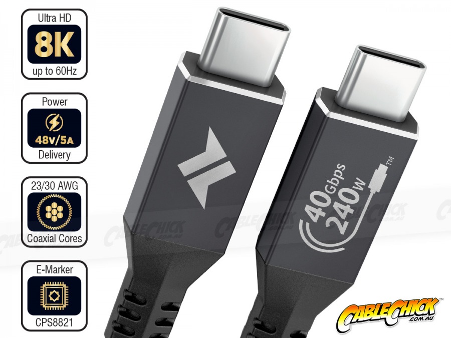 240W USB-C to USB-C Fast Charging Cable - 40Gbps, 8K@60Hz Support