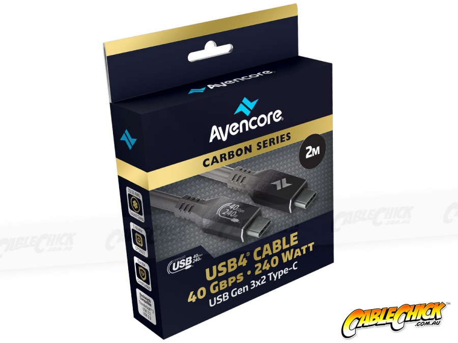 2m Avencore Carbon Series USB4 240W Cable (40Gbps, 48V/5A, 8K/60Hz) (Photo )