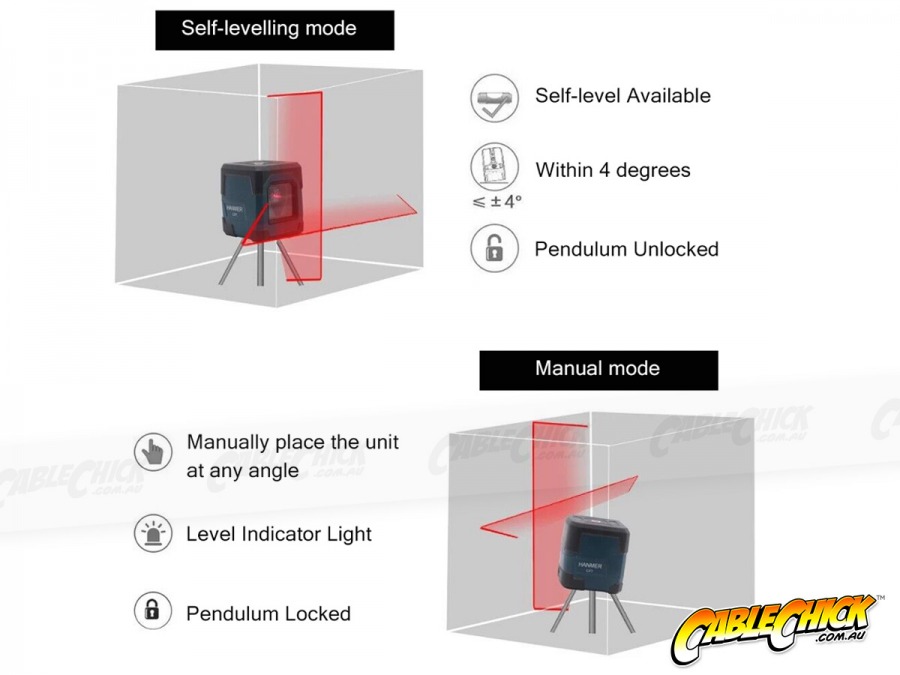Durable Cross Line Laser Level (Self-Leveling & Locked Mode) (Photo )