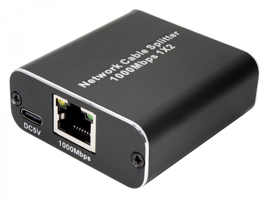 2-Port Mini Gigabit Ethernet Switch - RJ45 Splitter (PC Network Switch)