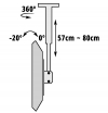 Premium LCD & Plasma TV Ceiling Mount Bracket - 45kg (Black) (Thumbnail )