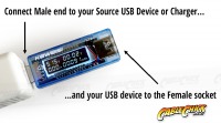 Advanced USB Output Meter (Displays Voltage, Amps & mAH) (Thumbnail )