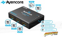 Avencore Halon Series Ultra HD 4K Powered 4-Way HDMI Splitter & Extender (Thumbnail )