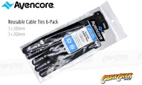 Avencore Self-Fastening Hook\'n Loop Cable Ties (6-Pack, 2 Sizes) (Thumbnail )