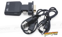 Compact VGA + Audio to HDMI Converter (In-line, USB Powered) (Thumbnail )