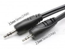 1.5m Stereo 2.5mm Mini Jack to 3.5mm Mini Jack Cable (Male to Male) (Thumbnail )
