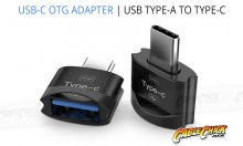Premium Aluminium USB Type-C OTG Adapter + Keychain (Black) (Thumbnail )