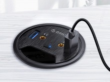 60mm Desk Grommet USB Hub (USB-C + USB 3.0, Stereo Audio & Mic) (Thumbnail )
