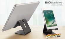 Universal Aluminium Phone Stand - Black (for Phones & Small Tablets) (Thumbnail )