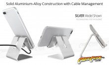 Universal Aluminium Phone Stand - Silver (for Phones & Small Tablets) (Thumbnail )