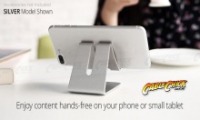 Universal Aluminium Phone Stand - Silver (for Phones & Small Tablets) (Thumbnail )